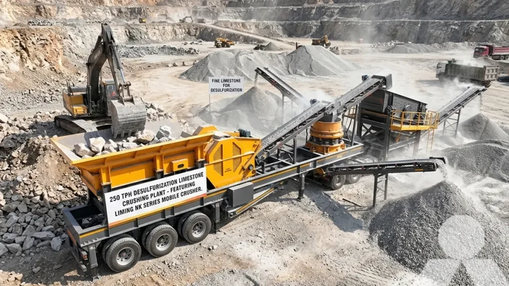 250 tph desulfurization limestone crushing process technology