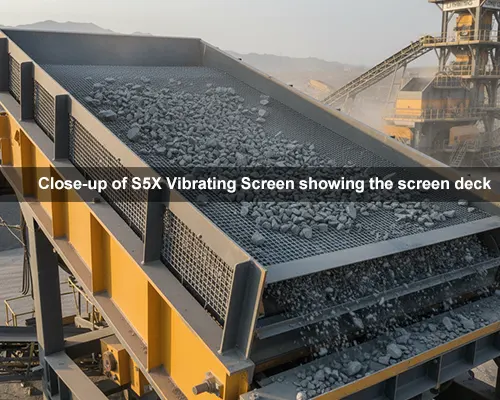 Close-up of S5X Vibrating Screen showing the screen deck
