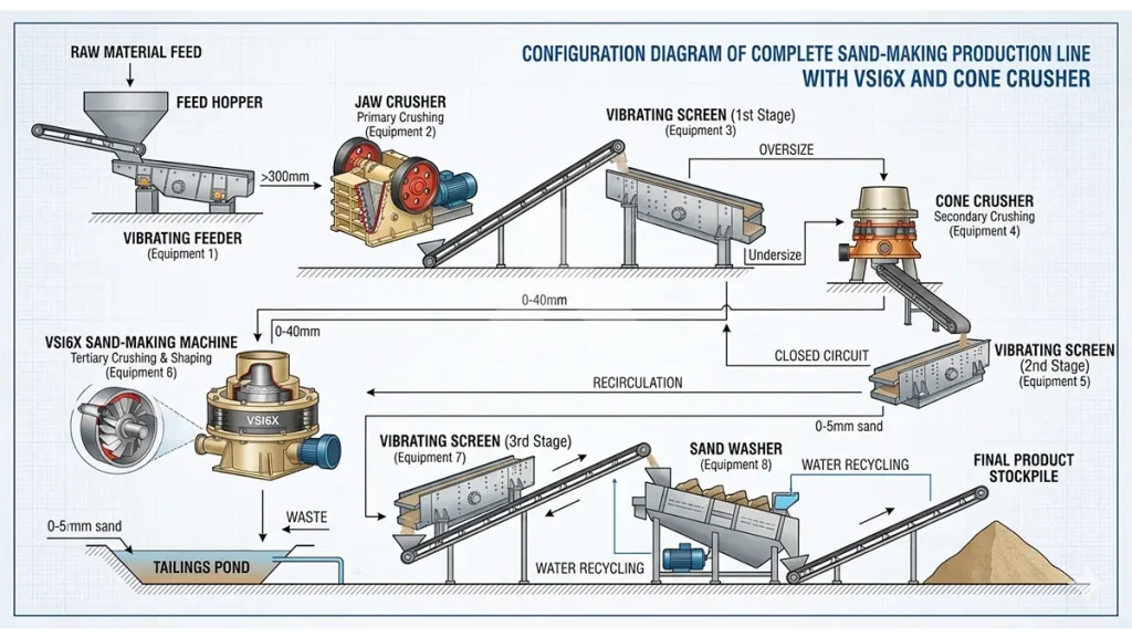 Configuration Diagram of a Sand-Making Production Line