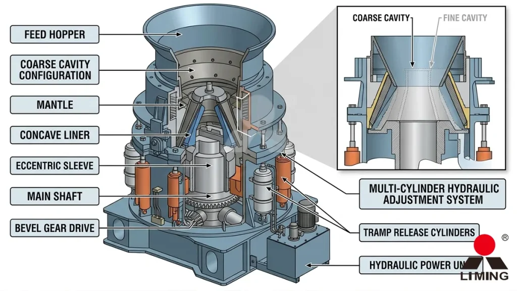 HPT Cone Crusher Sizing For 200mm Feed And 300 TPH Capacity