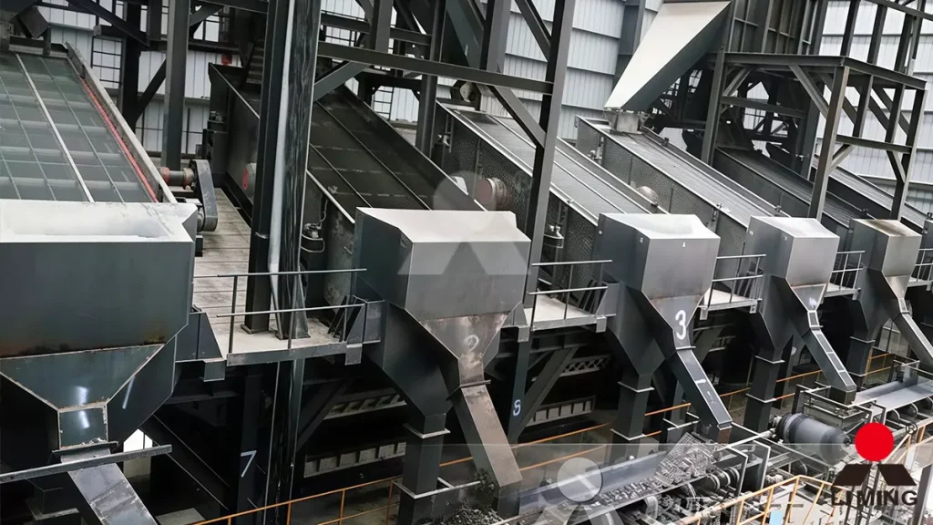 S5X multi-deck vibrating screen classifying crushed aggregate in an industrial plant