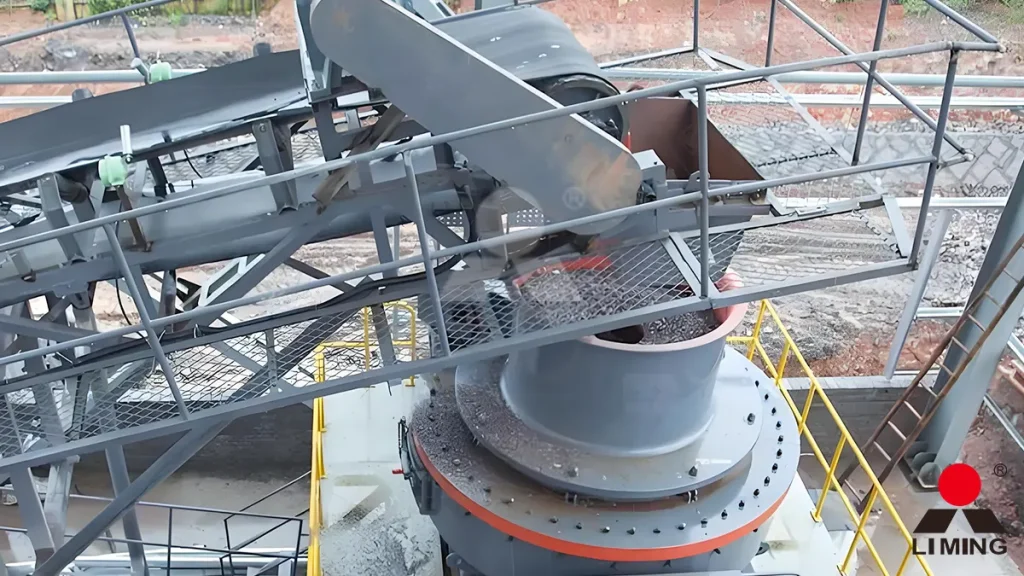 VSI6X vertical shaft impactor shaping crushed rock into premium manufactured sand